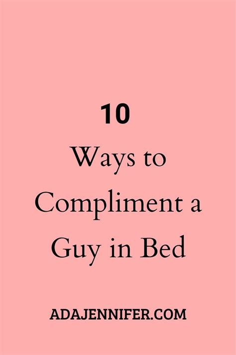 14 Ways to Compliment a Guy in Bed